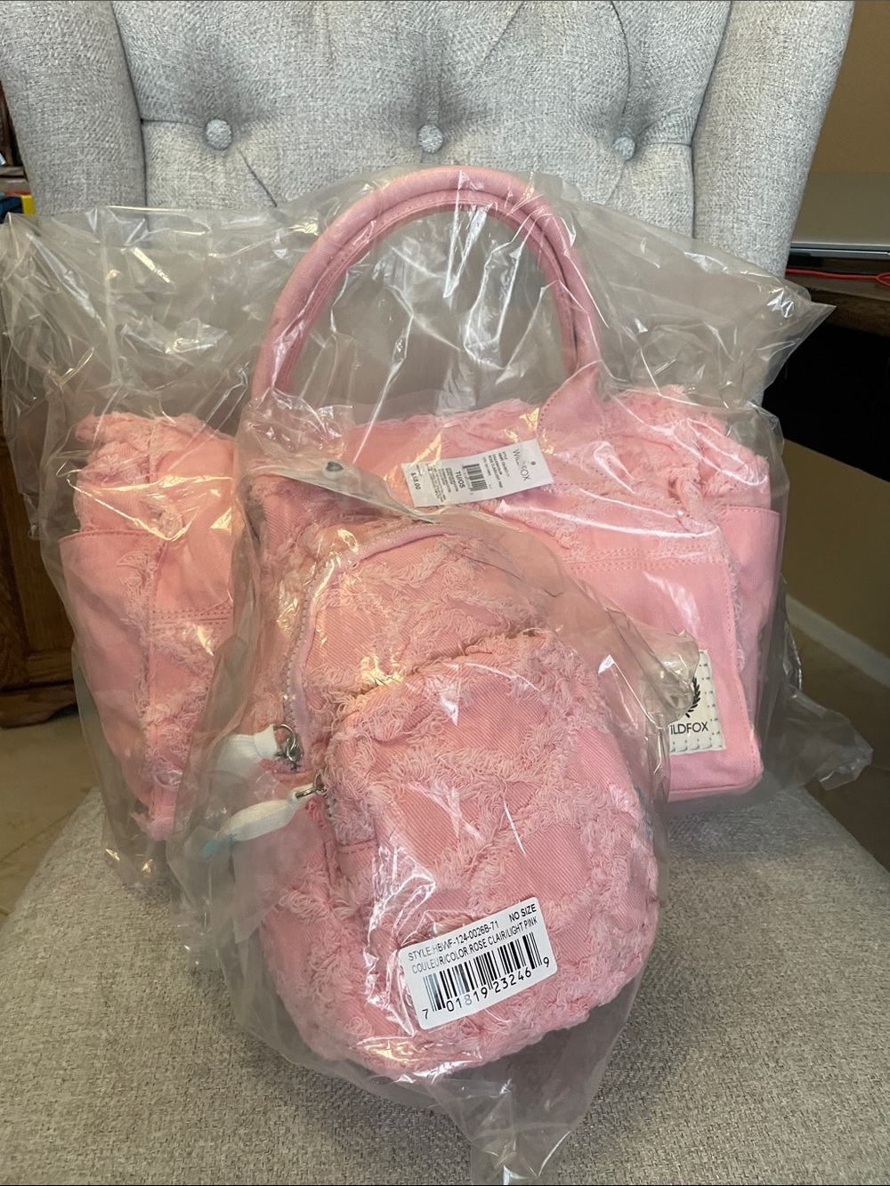 NWT Wildfox Pink Jean tote and crossbody set